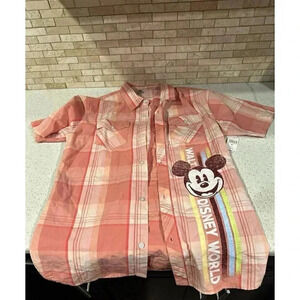 NWT disney‎ parks mickey mouse mens button up shirt